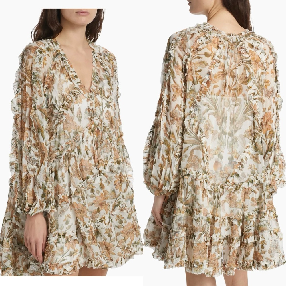 NWT AU2 Zimmermann Chintz Floral Frill Minidress